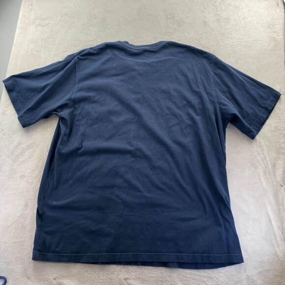 Carhartt Mens Henley T-Shirt 2XLT Blue Short Sleeve Workwear Casual Pocket Tee - Picture 9 of 9